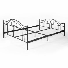 eoshop Metalni bračni krevet PORTO 140x200 cm, crni okvir