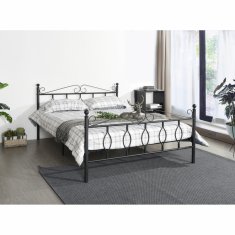 eoshop Metalni bračni krevet SALSA 140x200 cm, crni (bez madraca i podnica)