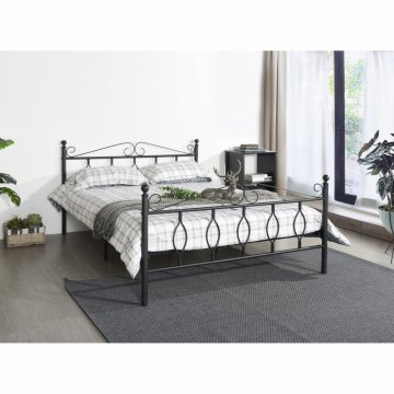 eoshop Metalni bračni krevet SALSA 140x200 cm, crni (bez madraca i podnica)