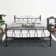 eoshop Metalni bračni krevet SALSA 140x200 cm, crni (bez madraca i podnica)