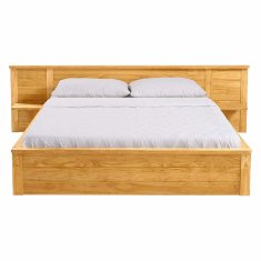 eoshop Dvokrevetni krevet KOMFORT 180x200 cm, masivni bor, lakiran, s letvičastim okvirom