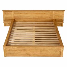 eoshop Dvokrevetni krevet KOMFORT 180x200 cm, masivni bor, lakiran, s letvičastim okvirom