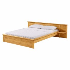 eoshop Dvokrevetni krevet KOMFORT 180x200 cm, masivni bor, lakiran, s letvičastim okvirom