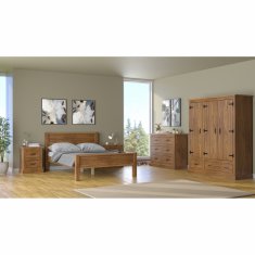 eoshop Bračni krevet EL DORADO 180x200 cm, masivni bor, antik hrast lakirano