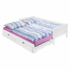 eoshop Razvlačni krevet DIANA 90–180x200 cm, masiv bor, bijeli lak
