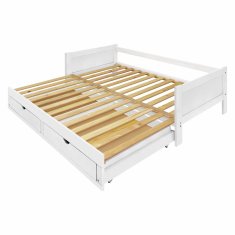 eoshop Razvlačni krevet DIANA 90–180x200 cm, masiv bor, bijeli lak