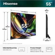 Hisense 55UR8S 4K UHD TV, VIDAA Smart OS