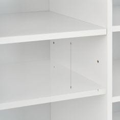 Northix Bijela klupa za cipele s 10 pretinaca i tapeciranim sjedalom