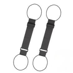 HOME & MARKER® Podesivi elastični remen za kovčeg 2 kom, 26–41 cm, traka za pričvršćivanje torbi na putnom koferu | LUGSTRAP Crna