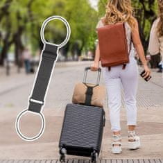 HOME & MARKER® Podesivi elastični remen za kovčeg 2 kom, 26–41 cm, traka za pričvršćivanje torbi na putnom koferu | LUGSTRAP Crna