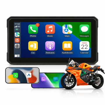 Farrot Moto Navigacija 6” CarPlay Android Auto Wireless | Bluetooth GPS | IPX8 Vodootporna