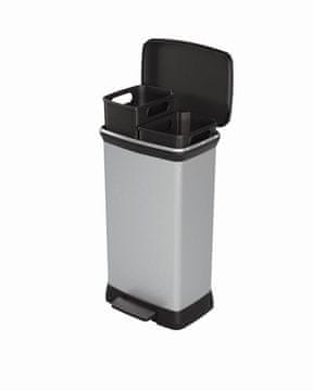 CURVER Curver Deco Bin Duo kanta za otpad s pedalom 2x23 l, srebrna