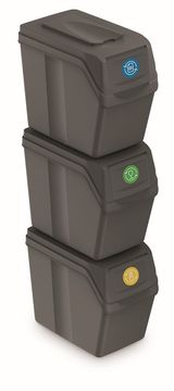 Prosperplast Prosperplast Sortibox set 3x20 L kanti za razvrstavanje otpada, sivi kamen