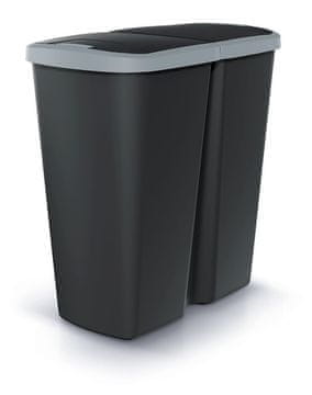 Prosperplast Kanta za otpad Prosperplast Compacta Q Duo 45 L, crna sa svijetlosivim poklopcem