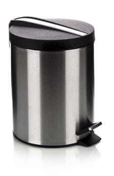 Banquet SOLISTE NEW pedal kanta za otpad 5 L, okrugla inox s unutarnjom kantom