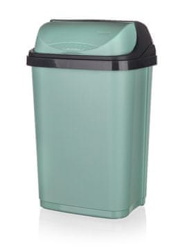 keeeper Pravokutna plastična kanta za otpad 25 L s uvlačnim poklopcem, zelena
