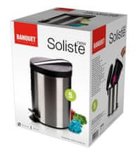 Banquet SOLISTE NEW pedal kanta za otpad 5 L, okrugla inox s unutarnjom kantom