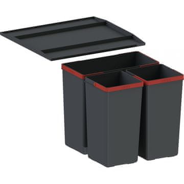 Franke Easysort 450-1-2 ugradbeni sustav za sortiranje otpada, 3 košare crni 29,5 l