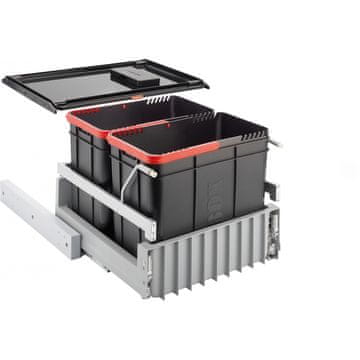 Franke Izvlačni koš za razvrstavanje otpada 2x22 L s ugljičnim filtrom, crno/sivi