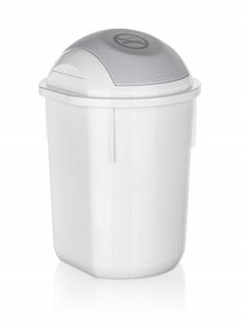 BRILANZ Okrugla plastična kanta za otpad s preklopnim poklopcem 4 L, bijela