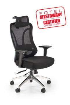 Halmar Uredska stolica GILBERTO crna, dimenzije 121x70x64 cm