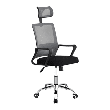 eoshop Uredska stolica DIKAN s mrežastim naslonom, siva/crna, s podesivim naslonom za glavu