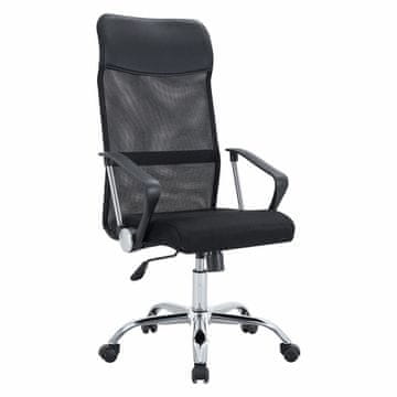 eoshop Uredska stolica PRESIDENT crna s mrežastim naslonom i mehanizmom ljuljanja