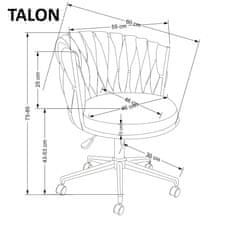 Halmar Uredska stolica Talon siva, presvučena tkaninom, podešavanje visine 75–85 cm