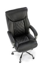 Halmar Crna uredska stolica HELDER s mehanizmom naginjanja, eko koža 113–120 cm