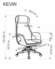 Halmar KEVIN uredska stolica svijetlosiva, MULTIBLOCK, aluminijska baza, tkanina 74x68x118-125 cm