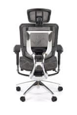 Halmar Ergonomska uredska stolica ETHAN siva s mrežastim naslonom i aluminijskom bazom