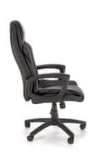 Halmar Crna uredska stolica MARIO od eko kože s mehanizmom naginjanja, podesiva visina