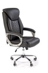 Halmar Crna uredska stolica HELDER s mehanizmom naginjanja, eko koža 113–120 cm