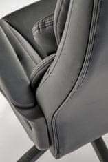 Halmar Crna uredska stolica MARIO od eko kože s mehanizmom naginjanja, podesiva visina