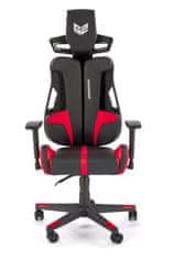 Halmar NITRO uredska stolica eko koža/tkanina, crno-crvena, Multiblock, podesivi nasloni