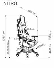 Halmar NITRO uredska stolica eko koža/tkanina, crno-crvena, Multiblock, podesivi nasloni