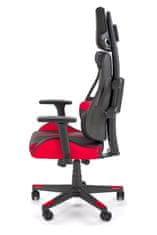 Halmar NITRO uredska stolica eko koža/tkanina, crno-crvena, Multiblock, podesivi nasloni