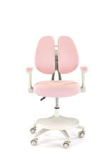 Halmar PANCO ružičasta uredska stolica s podesivim naslonom i osloncem za noge