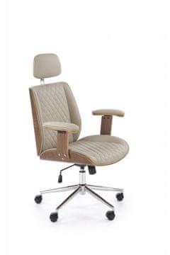 Halmar Uredska stolica TIMBER orah/bež, TILT mehanizam, eko koža, podesiva visina 114–122 cm