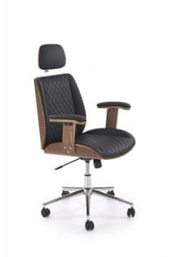 Halmar Uredska stolica TIMBER, orah/crna, TILT mehanizam, eko koža, 72×68×114–122 cm