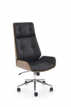 Halmar Uredska stolica WEBSTER, orah/crna, eko koža, TILT mehanizam, podesiva visina