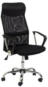 CASARREDO Okretna uredska stolica Q-025, crna, mrežasti naslon, kromirano postolje, 120 kg