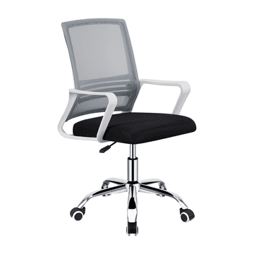 eoshop Uredska stolica Apolo 2 New, siva mreža/crna tkanina, bijela plastika, 100 kg