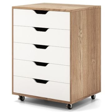 Northix Mobilni ormarić za spise s 5 ladica i kotačićima 48 x 39,5 x 65,5 cm
