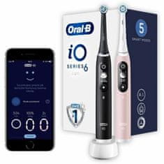 Oral-B IO M6 DUO set magnetskih četkica za zube crne / ružičaste boje pijeska