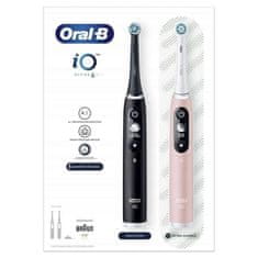 Oral-B IO M6 DUO set magnetskih četkica za zube crne / ružičaste boje pijeska