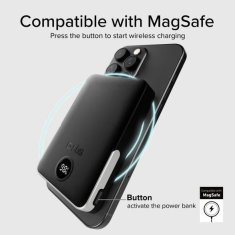 SBS Powerbank 10000 mAh bežični magnetski sa stalkom i LCD zaslonom TEBB10000MAGSTAND crni