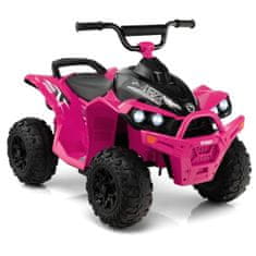 Northix 12V električni dječji quad s LED svjetlima i glazbom rozi