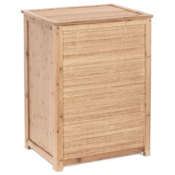Autronic Bambusova košara za rublje 100 L s tekstilnom podstavom i poklopcem, prirodna boja