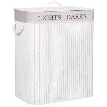 Springos Bambusova košara za rublje Springos 100 L s poklopcem i unutarnjom vrećom, bijela